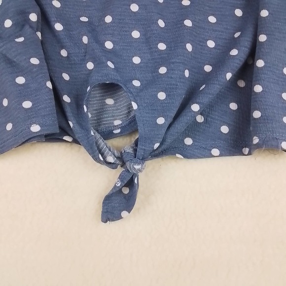 Alison Andrews Plus Size Sleeveless Blouse 3X in Denim Blue w/ Polka Dots - Picture 5 of 12